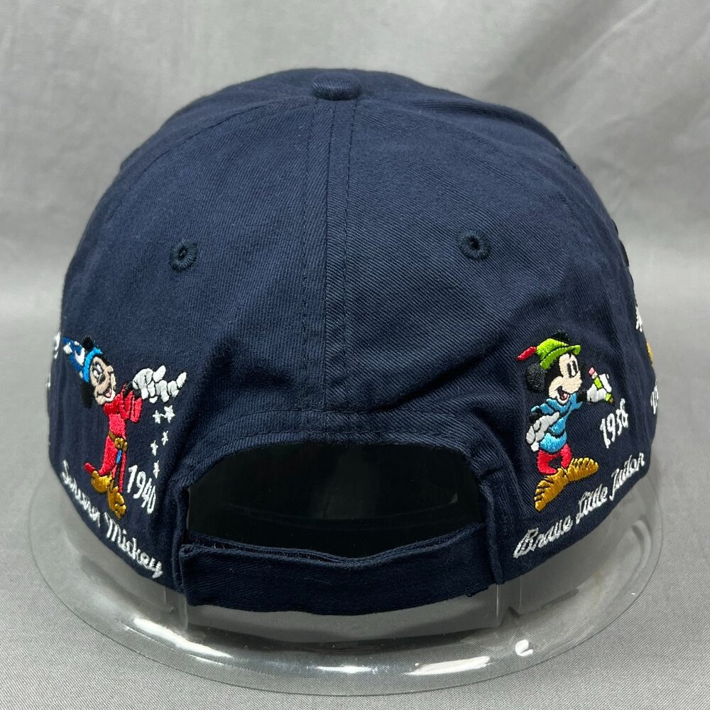Walt Disney Mickey Mouse Through The years Strapback Hat Navy Adjustable Mens - Picture 3 of 15